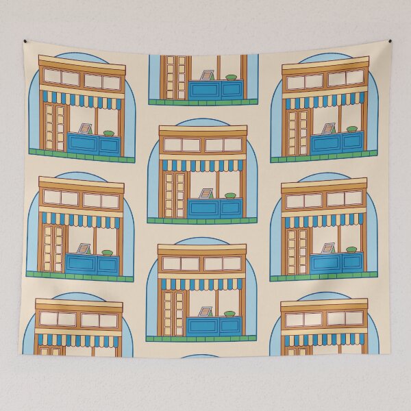Item preview, vintage bookstore cafe aesthetic, warm earthy colors designed and sold by Senglaopattern.