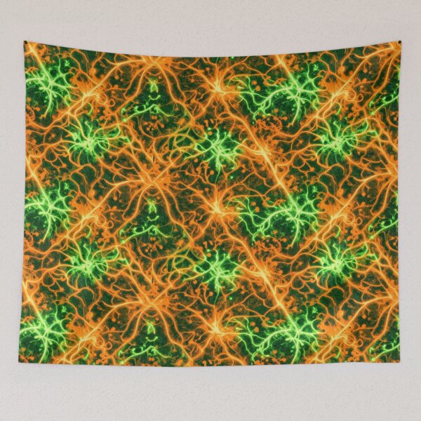 Item preview, Neon Bioelectric Energy Seamless Pattern | Abstract Plasma Network Art designed and sold by AnimalAirtistry.