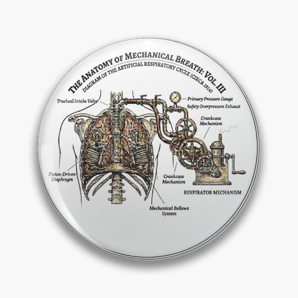 Item preview, The Anatomy of Mechanical Breath Vintage Medical Diagram designed and sold by Fatomfatom.
