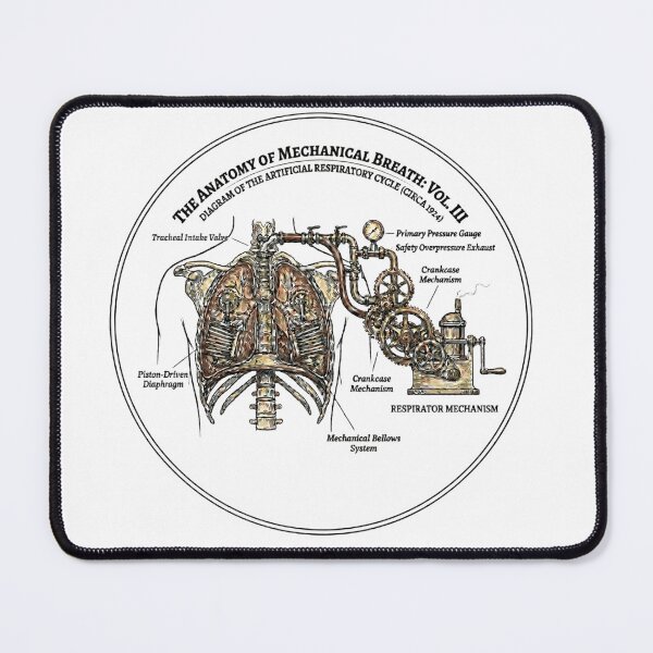 Item preview, The Anatomy of Mechanical Breath Vintage Medical Diagram designed and sold by Fatomfatom.
