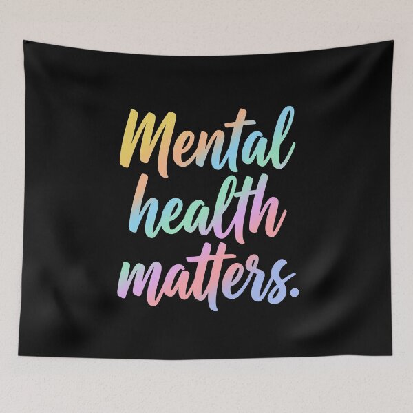 Item preview, Mental Health Matters Pastel Rainbow Script Tee designed and sold by SofenArt.