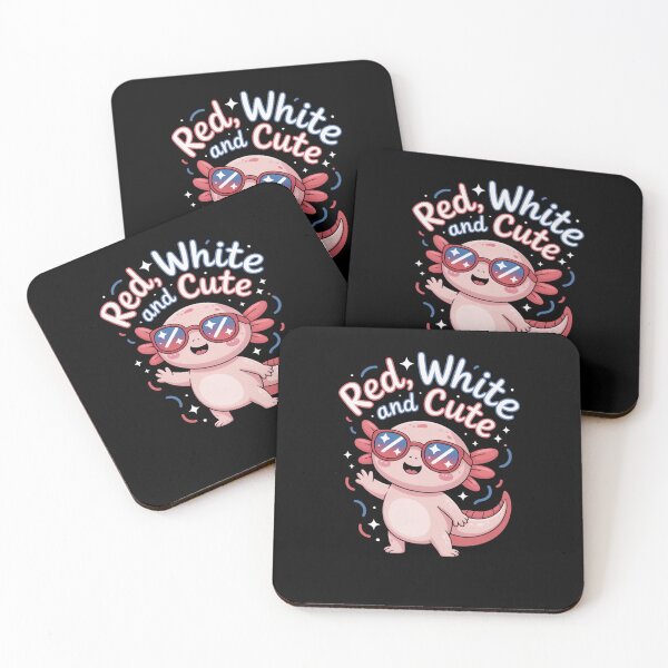 Item preview, Red White and Cute Axolotl Patriotic American designed and sold by SuperAndSocial.