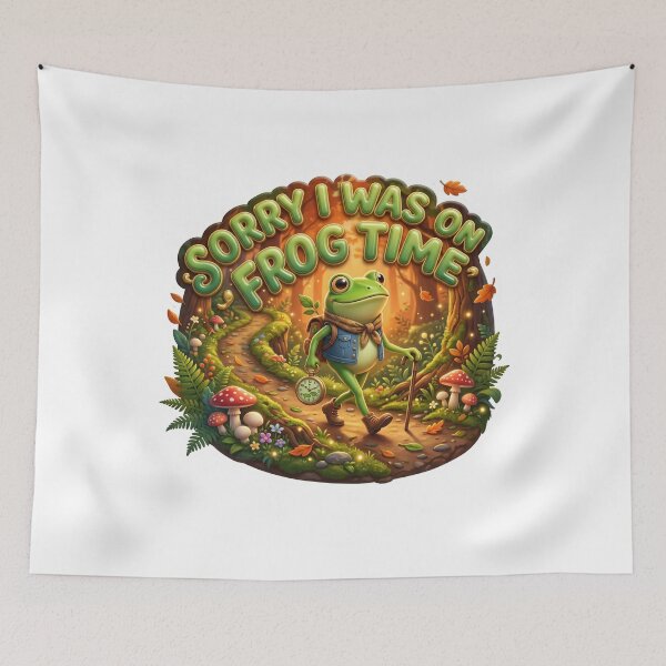 Item preview, Sorry I Was On Frog Time Funny Cottagecore Frog designed and sold by pradeepvisuals.