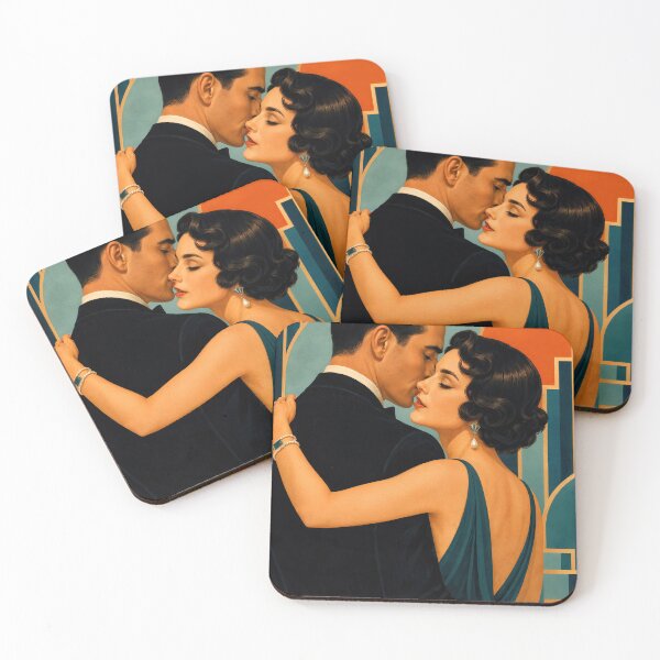 Item preview, Wall Art - Postcard - Art Deco Embrace – Timeless Glamour designed and sold by ForeverPrintsOK.