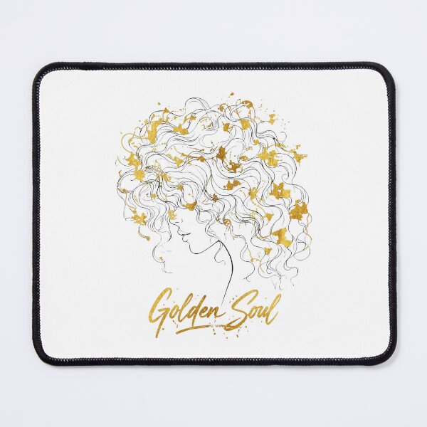 Item preview, Golden Soul Minimalist Line Art Woman Curly Hair Gold Foil designed and sold by MalisoStickers.