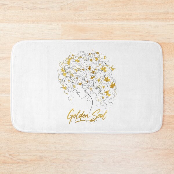 Item preview, Golden Soul Minimalist Line Art Woman Curly Hair Gold Foil designed and sold by MalisoStickers.