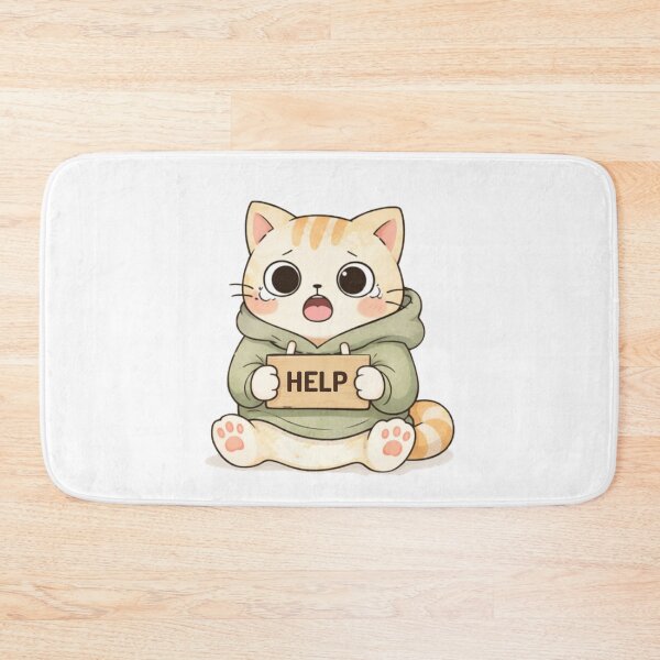 Item preview, Help Cat | Cute Kawaii Aesthetic | Overwhelmed Mood Design designed and sold by The Mood Index.
