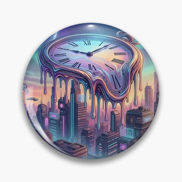Item preview, Melting Time Cyberpunk City - Surreal Vaporwave Aesthetic designed and sold by MCV-Designs.