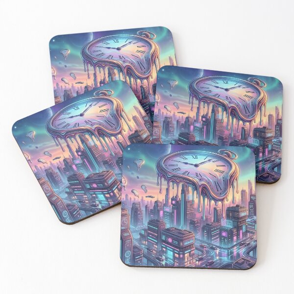 Item preview, Melting Time Cyberpunk City - Surreal Vaporwave Aesthetic designed and sold by MCV-Designs.
