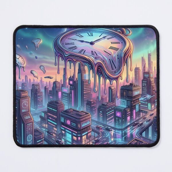 Item preview, Melting Time Cyberpunk City - Surreal Vaporwave Aesthetic designed and sold by MCV-Designs.
