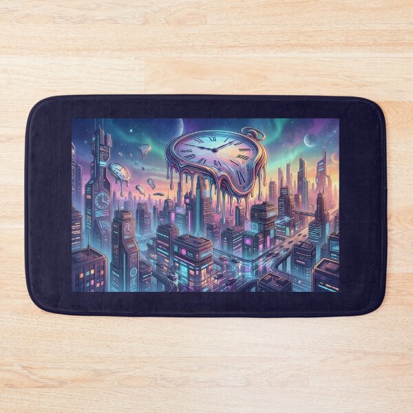 Item preview, Melting Time Cyberpunk City - Surreal Vaporwave Aesthetic designed and sold by MCV-Designs.