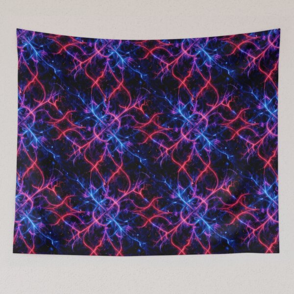 Item preview, Cosmic Neon Energy Seamless Pattern | Electric Plasma Abstract Art designed and sold by AnimalAirtistry.