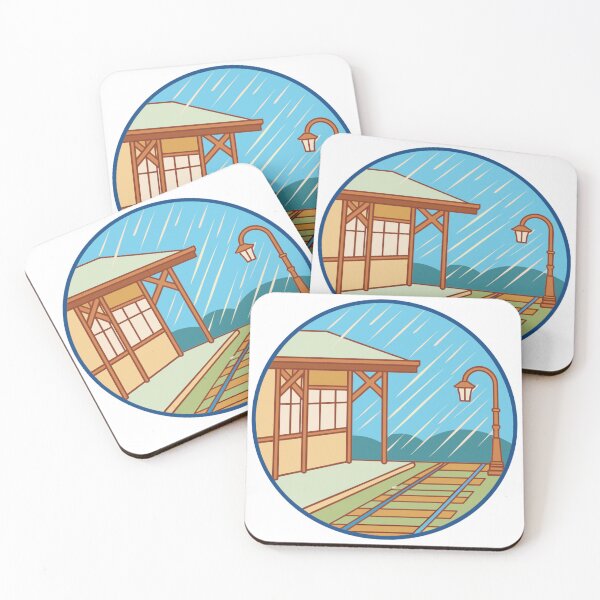 Item preview, nostalgic train station during sunset rain designed and sold by Senglaopattern.