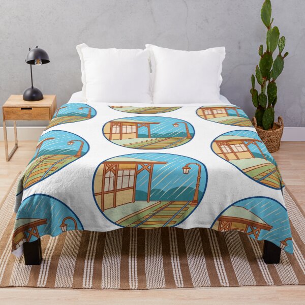 Item preview, nostalgic train station during sunset rain designed and sold by Senglaopattern.