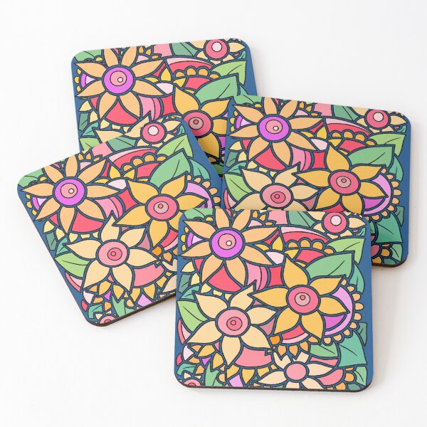 Item preview, Colorful Abstract Floral Garden Hand Drawn Art designed and sold by ubborn.