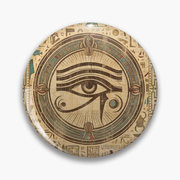 Item preview, Eye of Horus Papyrus - Ancient Egyptian Hieroglyphs Mandalas Art designed and sold by GulfSignature.