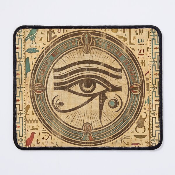 Item preview, Eye of Horus Papyrus - Ancient Egyptian Hieroglyphs Mandalas Art designed and sold by GulfSignature.