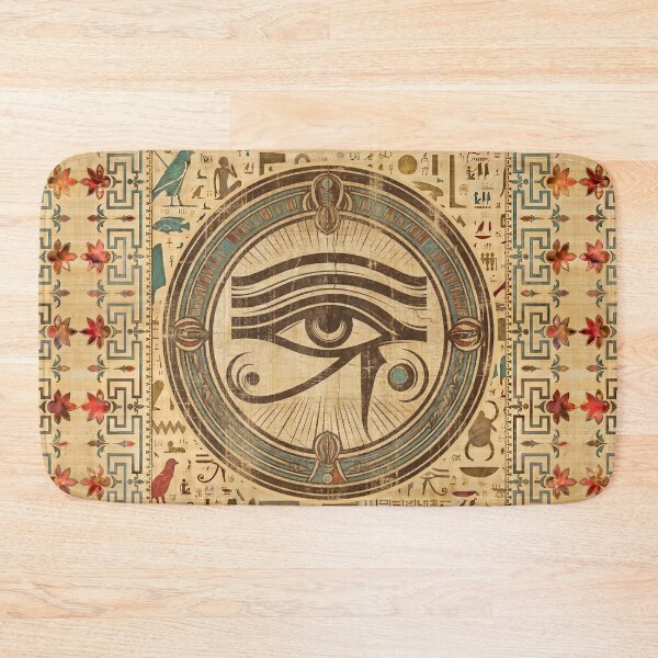 Item preview, Eye of Horus Papyrus - Ancient Egyptian Hieroglyphs Mandalas Art designed and sold by GulfSignature.