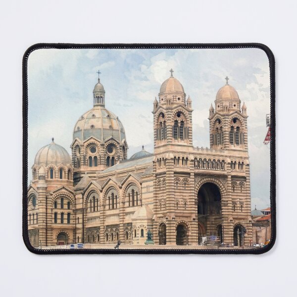 Item preview, Cathedrale de la Major — Digital Watercolour Fine Art from Real Photography, Marseille, France designed and sold by M.ALK.Watercolor.