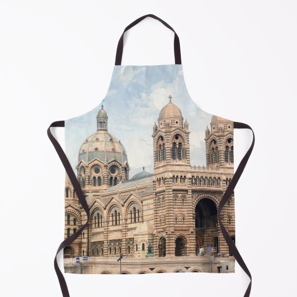 Item preview, Cathedrale de la Major — Digital Watercolour Fine Art from Real Photography, Marseille, France designed and sold by M.ALK.Watercolor.