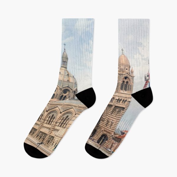Item preview, Cathedrale de la Major — Digital Watercolour Fine Art from Real Photography, Marseille, France designed and sold by M.ALK.Watercolor.