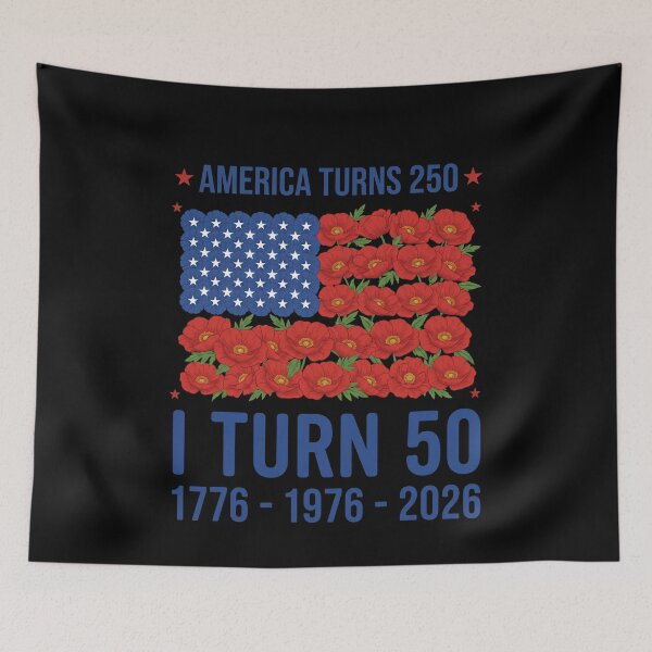 Item preview, America Turns 250 I Turn 50 1776 1976 2026 United States 250th Anniversary Fiftieth Birthday designed and sold by SofenArt.