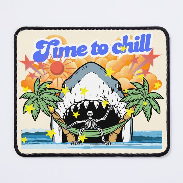 Item preview, Time To Chill Shark Skeleton Hammock - Retro Summer Vibe designed and sold by SilverSeaBKK.