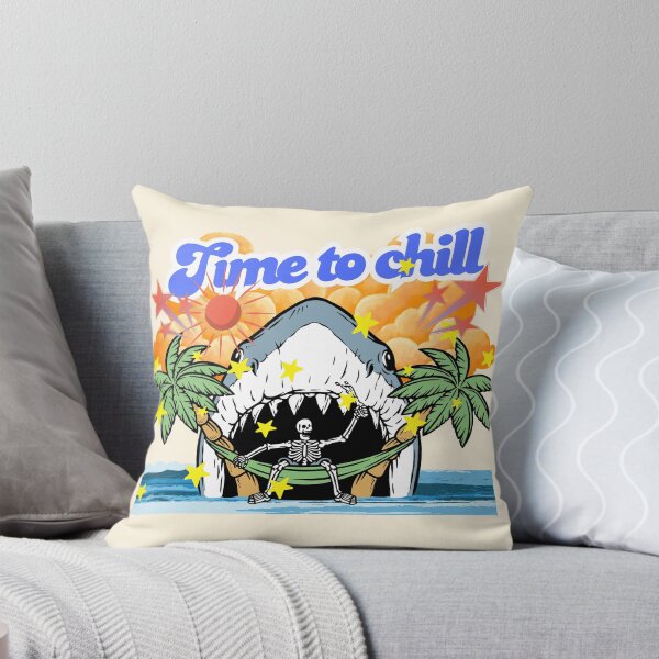 Item preview, Time To Chill Shark Skeleton Hammock - Retro Summer Vibe designed and sold by SilverSeaBKK.