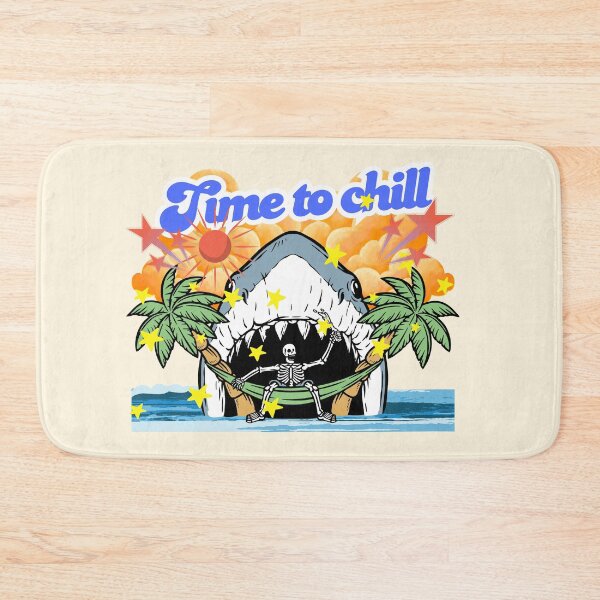 Item preview, Time To Chill Shark Skeleton Hammock - Retro Summer Vibe designed and sold by SilverSeaBKK.