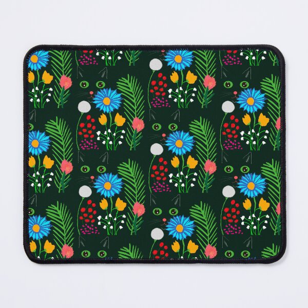Item preview, Colorful Cat and Floral Pattern designed and sold by Elaine M Hayward .