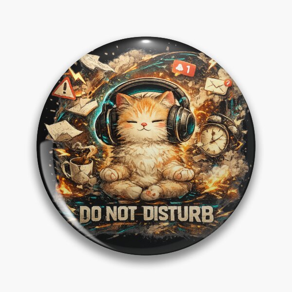 Item preview, Zen Cat - Do Not Disturb Meditating Kitten in Chaos designed and sold by UvooArt.
