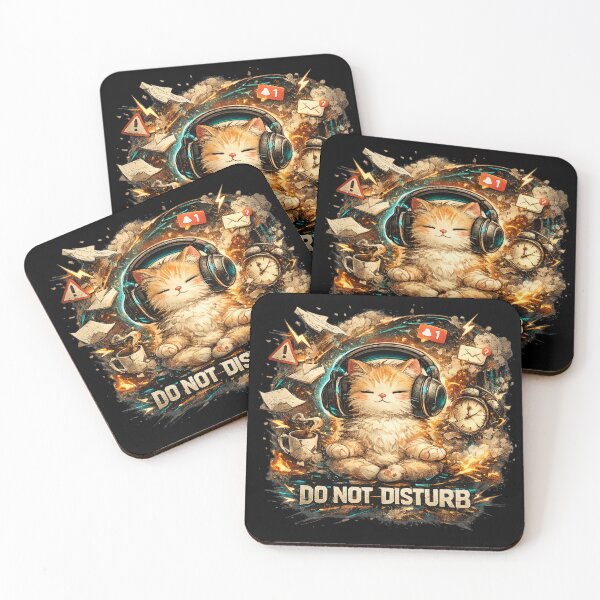Item preview, Zen Cat - Do Not Disturb Meditating Kitten in Chaos designed and sold by UvooArt.