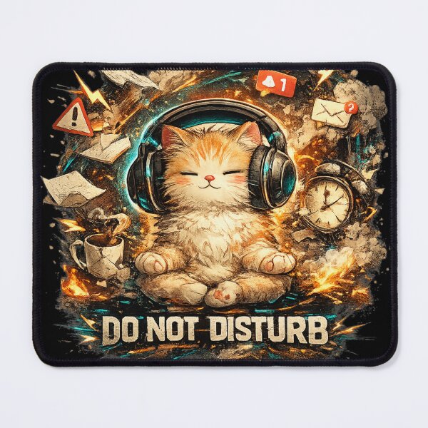 Item preview, Zen Cat - Do Not Disturb Meditating Kitten in Chaos designed and sold by UvooArt.
