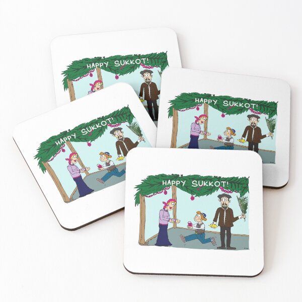 Item preview, Happy Sukkot Family Celebration – Cute Jewish Holiday Cartoon Art designed and sold by MyxaART.