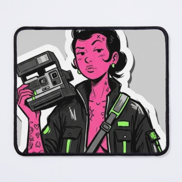 Item preview, Camera‑Toting Chaos Gremlin vs. The Neon Bunny Debt Collector designed and sold by Print Fiction.
