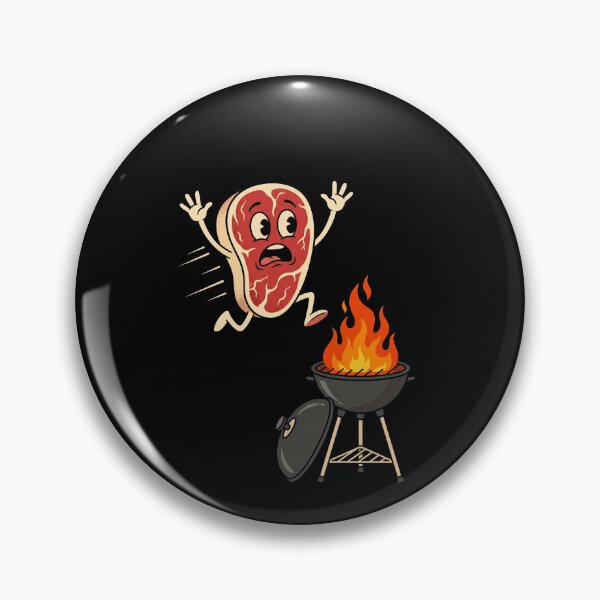 Item preview, Scared Steak Running Barbecue Grill Humor designed and sold by SofenArt.