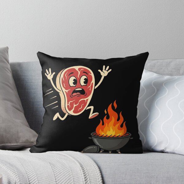 Item preview, Scared Steak Running Barbecue Grill Humor designed and sold by SofenArt.