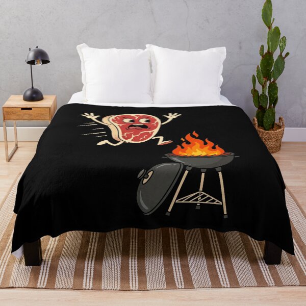 Item preview, Scared Steak Running Barbecue Grill Humor designed and sold by SofenArt.