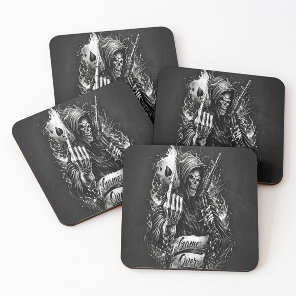 Item preview, Grim Reaper Ace of Spades Gothic Artwork | Dark Skeleton Death Illustration | Black and White Horror Fantasy Design designed and sold by TheInkRaven.