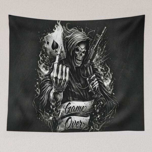 Item preview, Grim Reaper Ace of Spades Gothic Artwork | Dark Skeleton Death Illustration | Black and White Horror Fantasy Design designed and sold by TheInkRaven.
