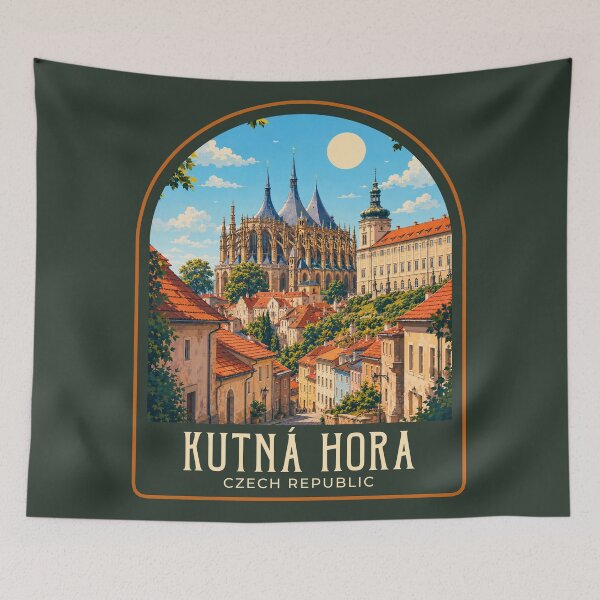 Item preview, Kutná Hora Vintage Travel Illustration designed and sold by HomeLivingCo.