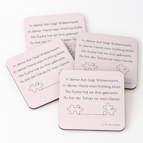 Item preview, Goethe Love Poem – Millist Pink Heart Puzzle Line Art designed and sold by smaragdstudio.