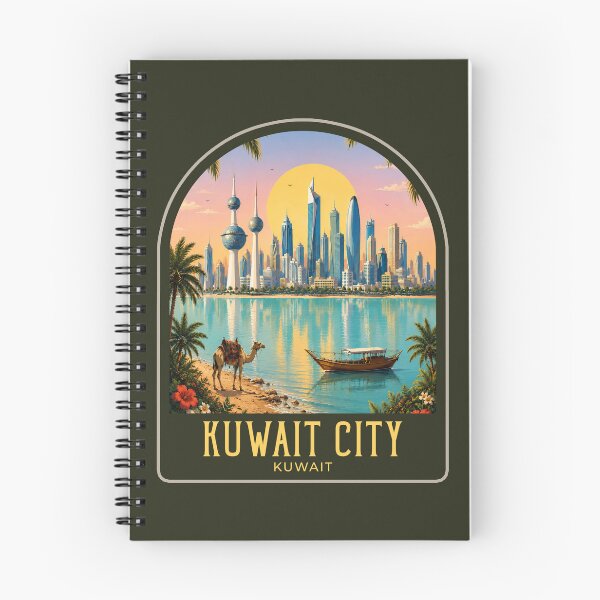 Item preview, Kuwait City Vintage Travel Illustration designed and sold by HomeLivingCo.