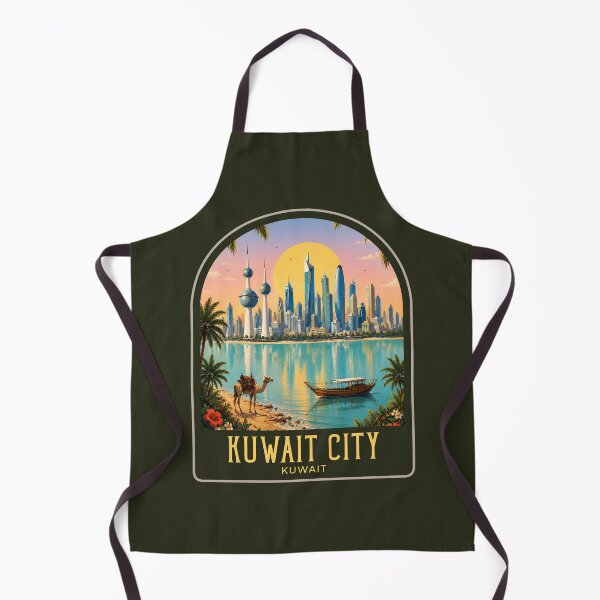 Item preview, Kuwait City Vintage Travel Illustration designed and sold by HomeLivingCo.