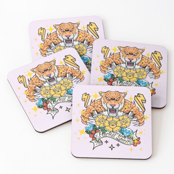 Item preview, Fearless Spirit - Traditional Tattoo Angry Tiger Flash Art designed and sold by SilverSeaBKK.