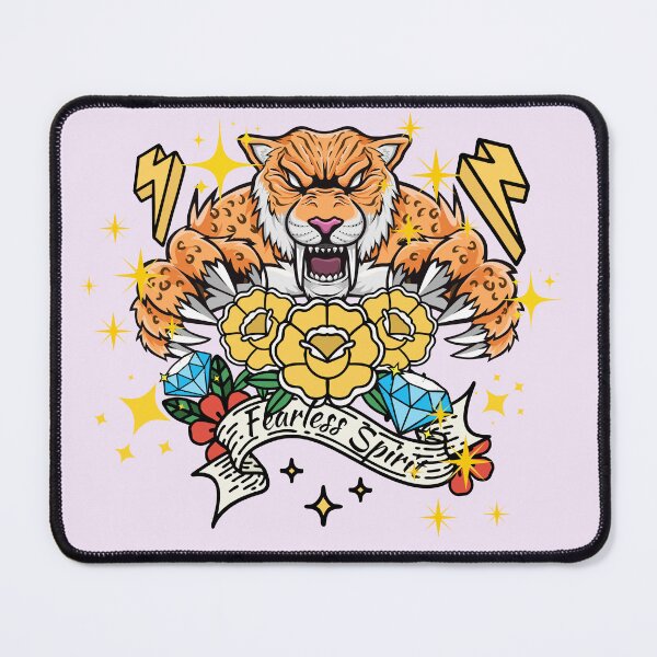 Item preview, Fearless Spirit - Traditional Tattoo Angry Tiger Flash Art designed and sold by SilverSeaBKK.