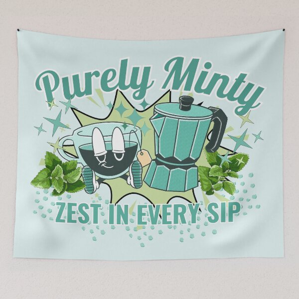 Item preview, Purely Minty Zest In Every Sip - Retro Coffee Moka Pot designed and sold by SilverSeaBKK.