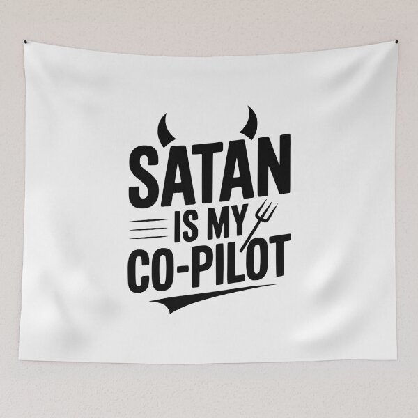 Item preview, Satan Is My Co-Pilot designed and sold by Frank Ring.