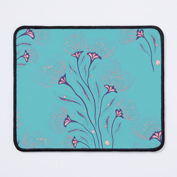 Item preview, Aquamarine Garden Transparent Pink Flowers designed and sold by AneissPiaf.