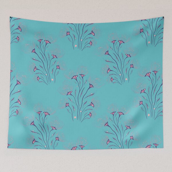 Item preview, Aquamarine Garden Transparent Pink Flowers designed and sold by AneissPiaf.